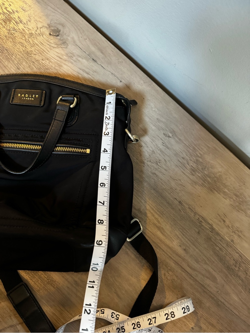 RADLEY LONDON Black Nylon Backpack with Leather Trim - Picture 8 of 9
